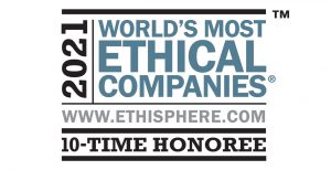logo for Ethisphere honorees who have been recognized ten times